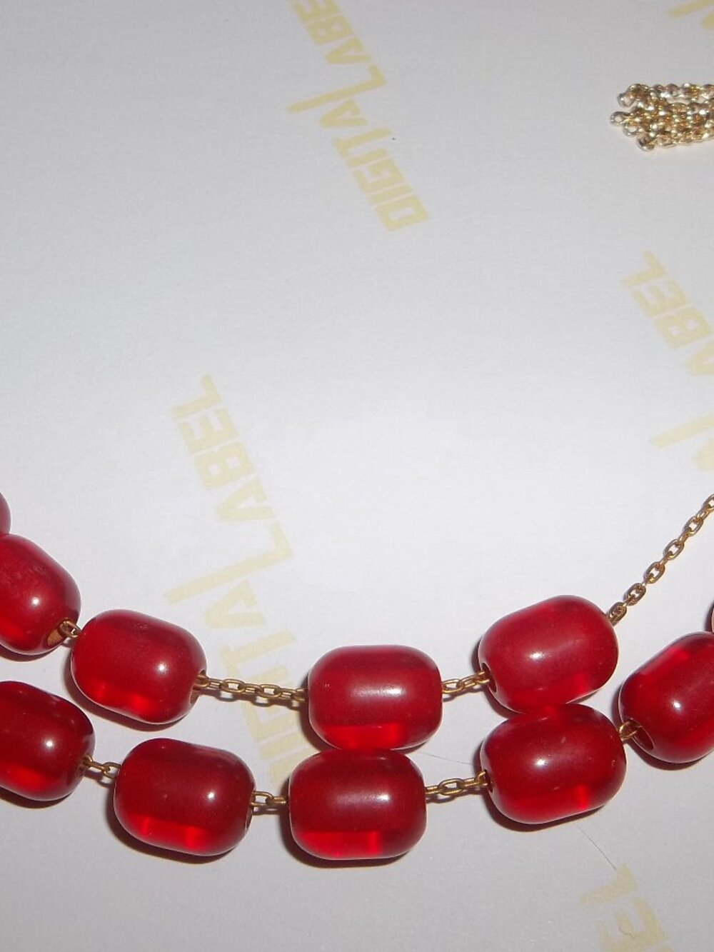 Vintage 1940/50's Lucite CHERRY RED bead Prayer Bead Necklace